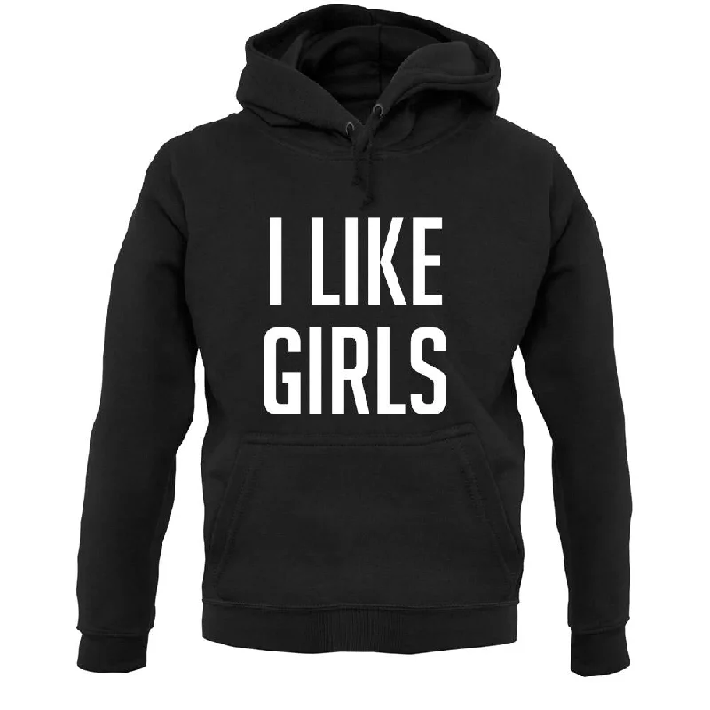 I Like Girls Unisex Hoodie Hoodie with Puffed Sleeves Voluminous Trendy