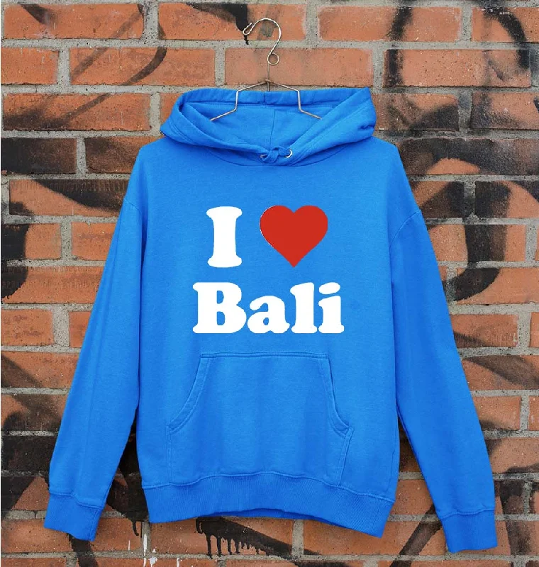 I Love Bali Unisex Hoodie for Men/Women Hoodie with Drop Shoulder Relaxed Streetwear