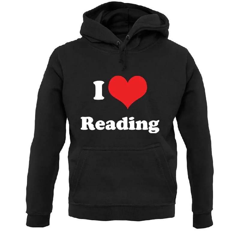 I Love Reading Unisex Hoodie Hoodie with Set-In Sleeves Structured Classic