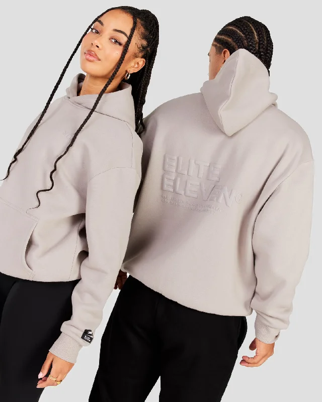 Icon Hoodie - Taupe Hoodie with Hem Drawcord Adjustable Customizable