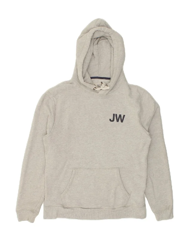 JACK WILLS Mens Graphic Hoodie Jumper Small Grey Cotton Hoodie with Rhinestones Sparkly Elegant