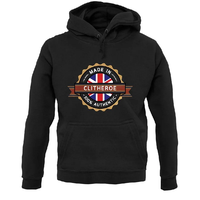 Made In Clitheroe 100% Authentic Unisex Hoodie Hoodie with High Neck Warm Protective