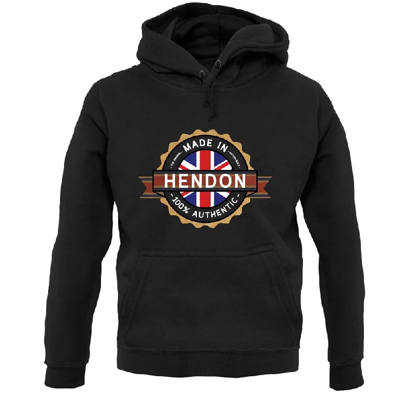 Made In Hendon 100% Authentic Unisex Hoodie Hoodie with Hem Drawcord Adjustable Customizable