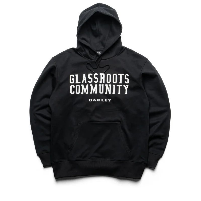 Oakley x Frgmnt Glassroots Hoodie - Black Hoodie with Button Placket Classic Preppy