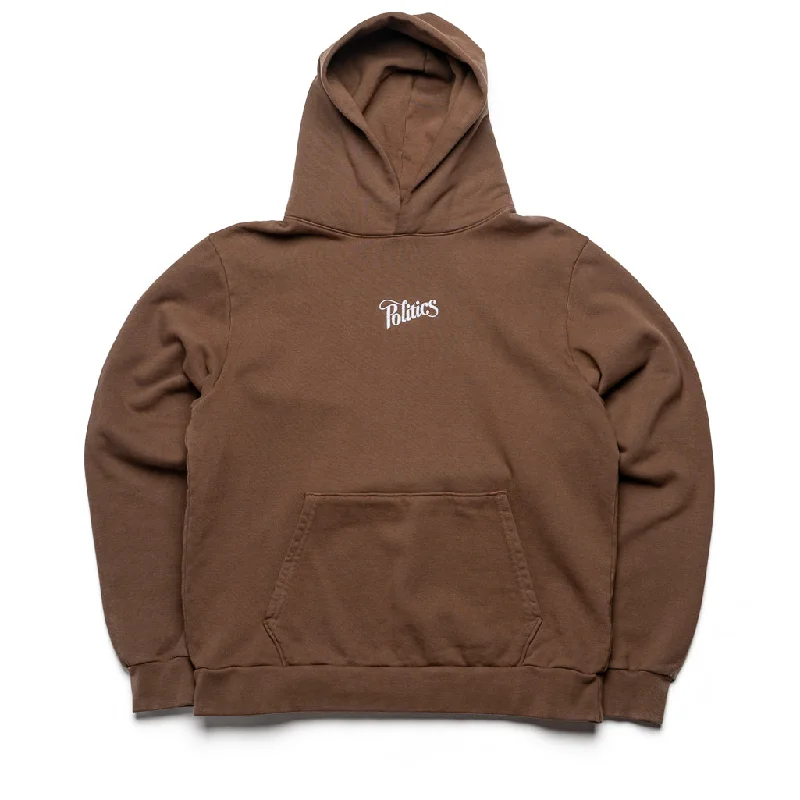 Politics Script Hoodie - Hickory Hoodie with Elastic Waist Stretchable Comfortable