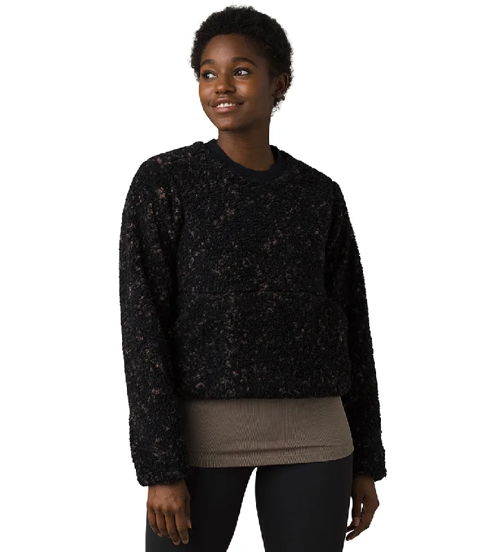 prAna Polar Escape Sweatshirt Black Speckles Hoodie with Hem Detail Decorative Unique