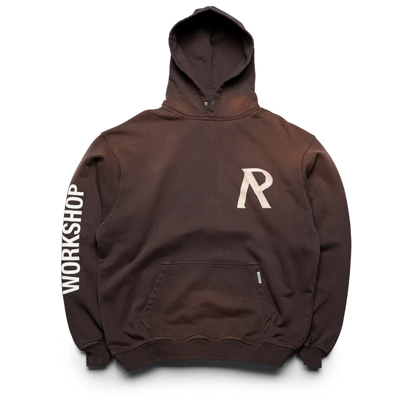 Represent Masking Tape Initial Hoodie - Cedar Hoodie with Frayed Bohemian Relaxed