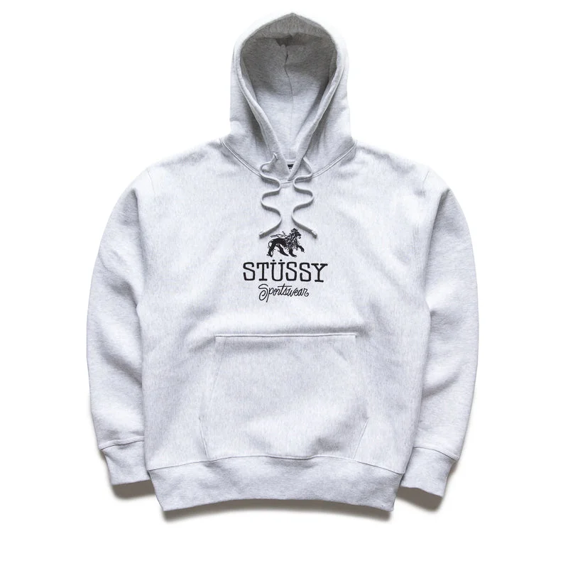 Stussy Sportswear Hoodie - Ash Heather Hoodie with Logo Branding Identity