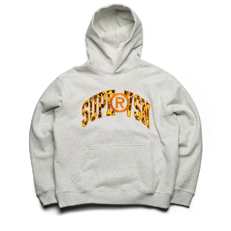 Supervsn Collegiate Hoodie - Light Heather Grey Hoodie with Double Zipper Versatile Adjustable