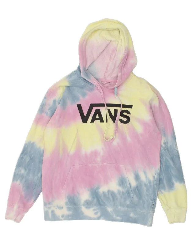 VANS Mens Graphic Hoodie Jumper Small Multicoloured Tie Dye Cotton Hoodie with Drawcord Adjustable Secure