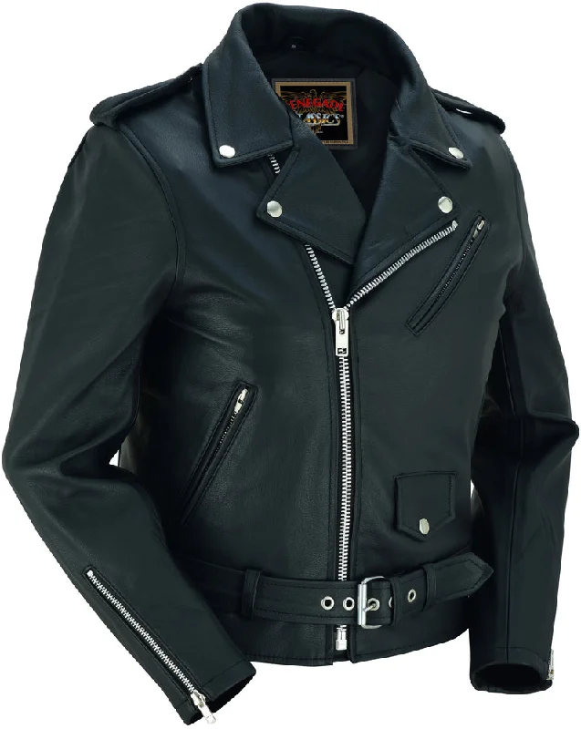 RC850 Women's Classic Lightweight Police Style Motorcycle Club Jacket Rayon Fabric Velvet Fabric Corduroy Fabric