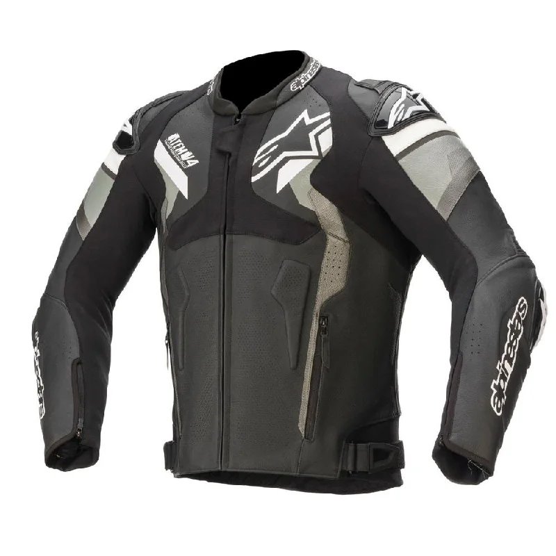 Alpinestars - Atem V4 Leather Black/Grey Jacket Zippered Jacket Buttoned Jacket Snapped Jacket