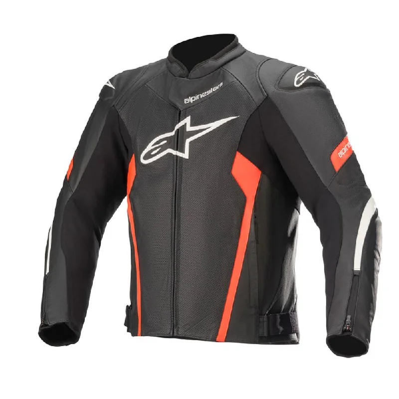 Alpinestars - Faster V2 Air Leather Black/Red Jacket Knit Jacket Woven Jacket Fleece Jacket