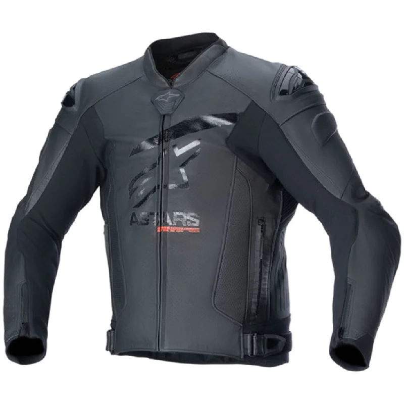 Alpinestars - GP Plus R V4 Airflow Black Leather Jacket Welt Pockets Slit Pockets Flap Pockets