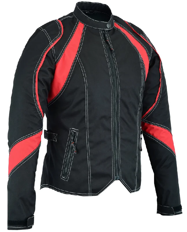 DS826RD Women's Embroidered Crown Riding Jacket - Red Elasticated Jacket Padded Jacket Insulated Jacket