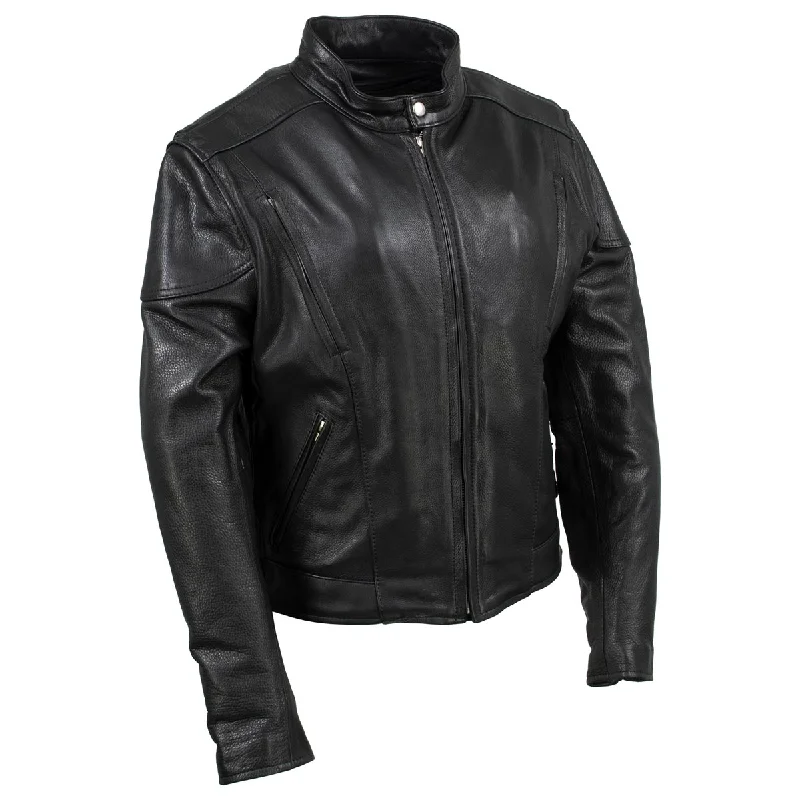 Hot Leathers JKL5001 USA Made Women's 'Foxy' Black Premium Leather Jacket with Vents Hoodie Zip-Up Jacket Button-Up Jacket