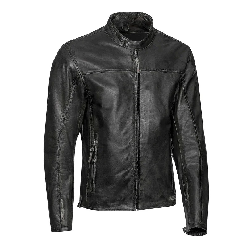 Ixon - Crank Leather Jacket Collared Jacket Crew Neck Jacket Turtle Neck Jacket