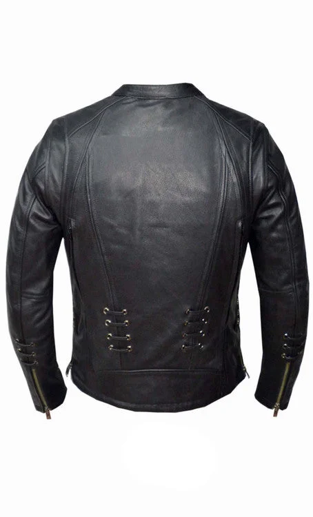 Ladies Leather Biker Jacket 6564.00 WJ Stand-Up Collar Roll-Neck Collar Turtle Neck