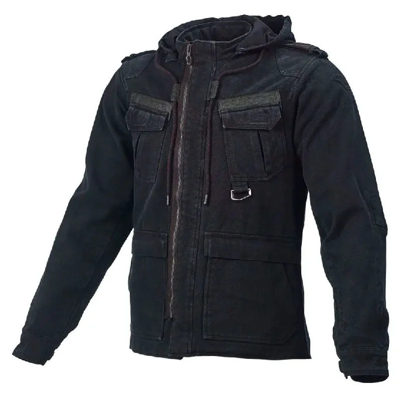 Macna - Combat Black Jacket Welt Pockets Slit Pockets Flap Pockets