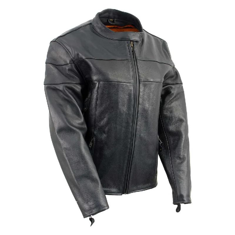 Milwaukee Leather XS7083 Women's Black ‘Euro Racing’ Vented Leather Jacket with Side Stretch Knit Jacket Woven Jacket Fleece Jacket