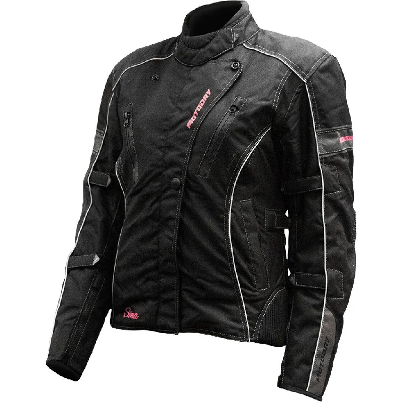 Moto Dry - Ladies Siena Black/Pink Jacket One-Shoulder Jacket Off-the-Shoulder Jacket Asymmetrical Jacket