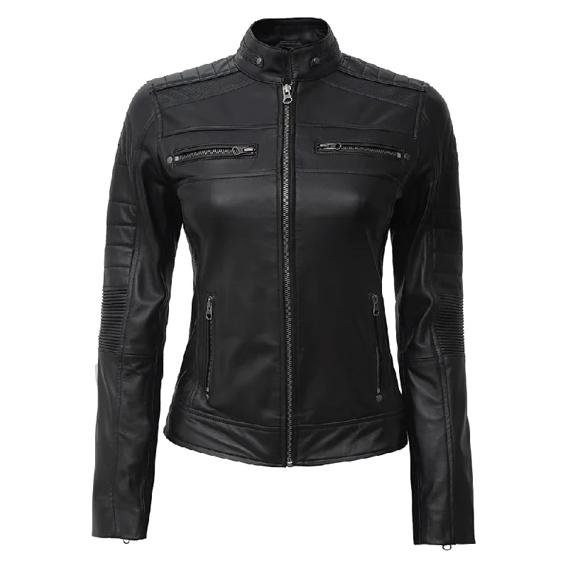 Turbo Ladies Motorcycle Jacket Herringbone Jacket Checkered Jacket Solid Jacket