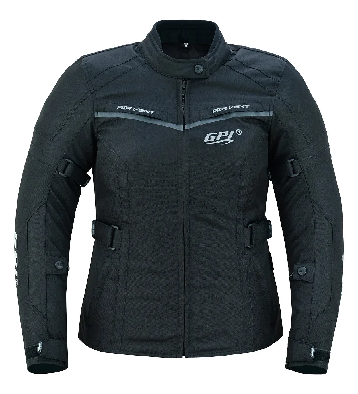 Women’s All-Season High Premium Quality Wind & Waterproof Motorcycle Jacket – Full Black Nylon Jacket Polyester Jacket Spandex Jacket