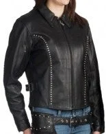 Women's Studded Black Leather Jacket Knit Jacket Woven Jacket Fleece Jacket