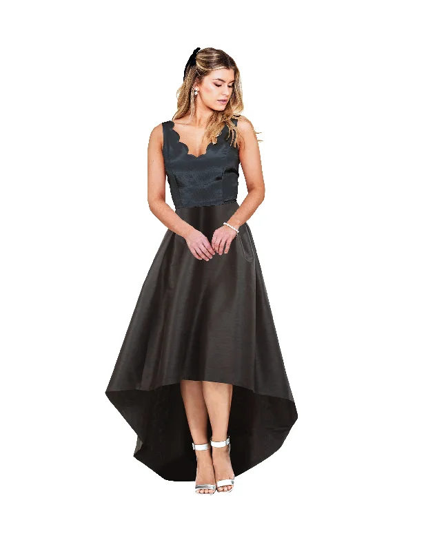 Audrey Bodice With Archer High Low Skirt in Classic Faille lace skirt intricate