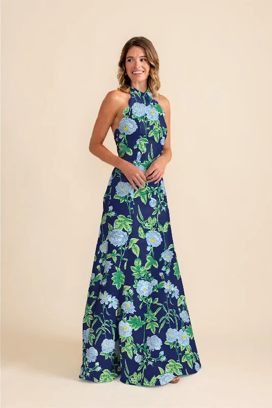 Margot Bodice with Trumpet Skirt in Camellia Jacquard slim fit skirt