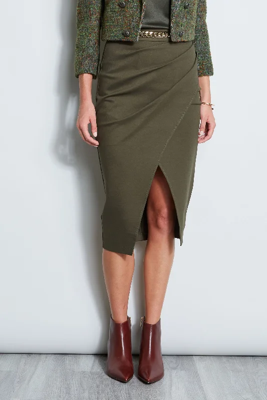 Midi Knit Wrap Skirt linen skirt natural