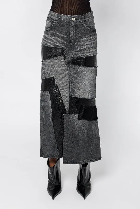 Junya Watanabe Patchwork Skirt silk skirt lustrous