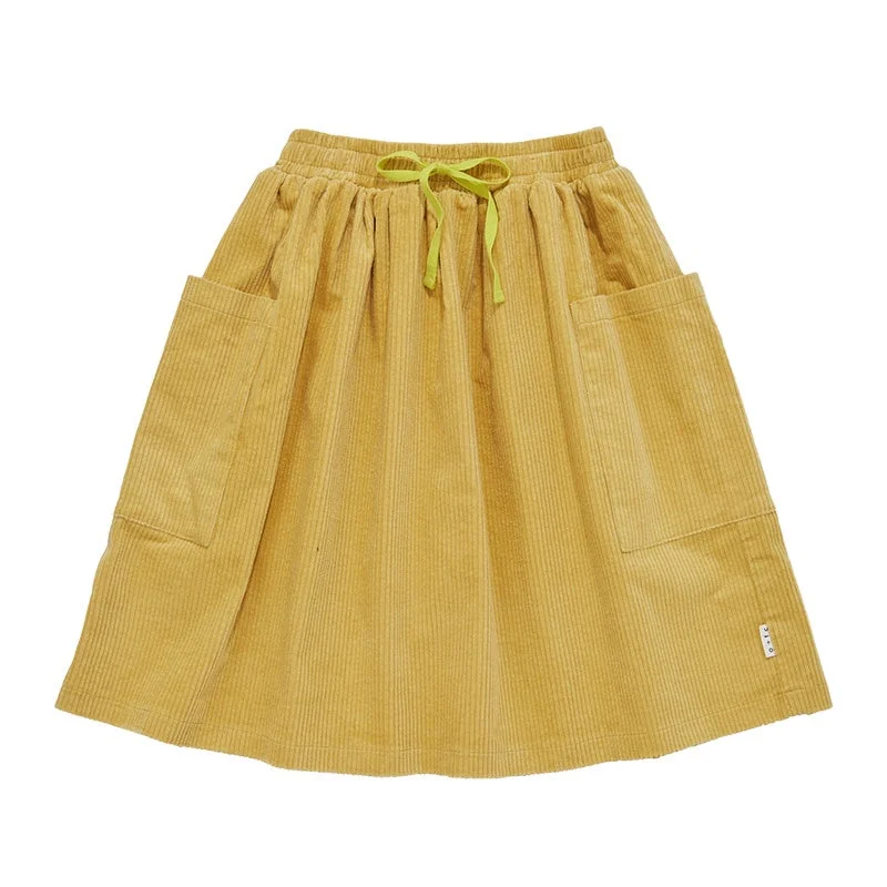 Olive And The Captain Willow Skirt - Dijon Corduroy silk skirt elegant