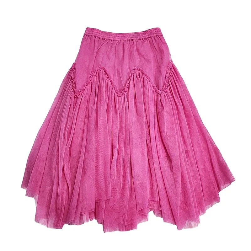 Peggy Harper Skirt - Phlox Pink linen skirt breathable