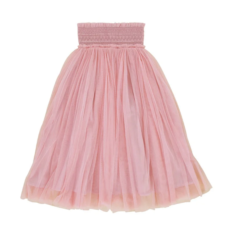 Peggy Olivia Skirt - Primrose Pink silk skirt sleek