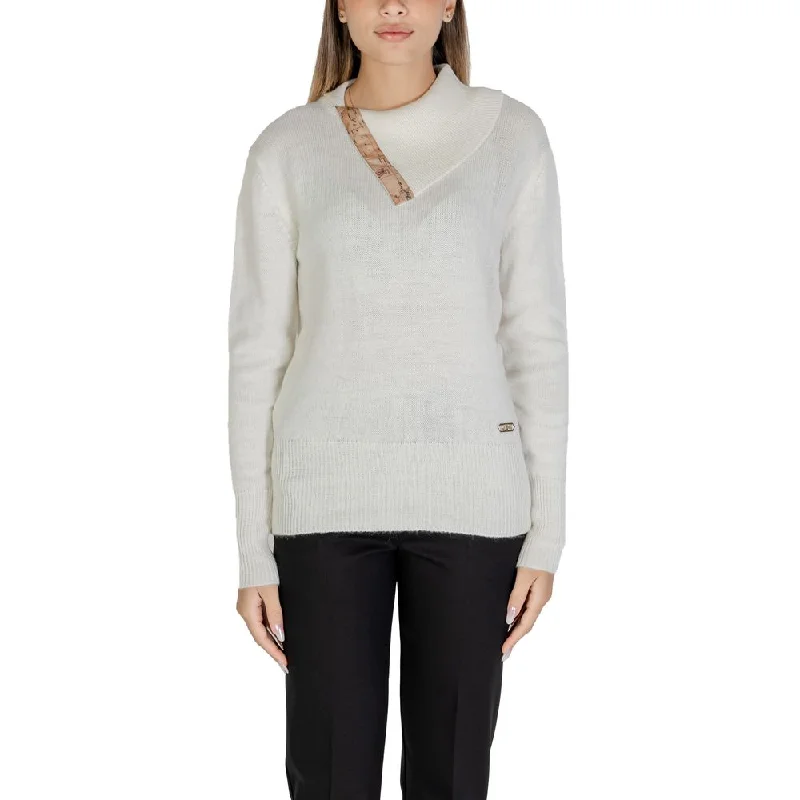 Alviero Martini Prima Classe White Viscose Sweater Tailored Straight A-Line