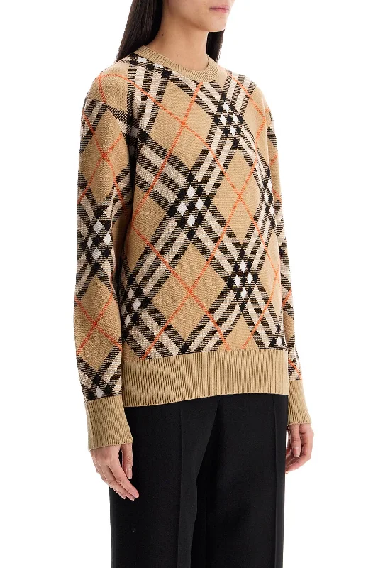 Burberry Ered Wool Pullover Sweater Spandex Rayon Corduroy