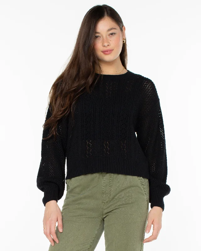 Day Break Open Knit Sweater - Anthracite Stretchy Elastic Breathable