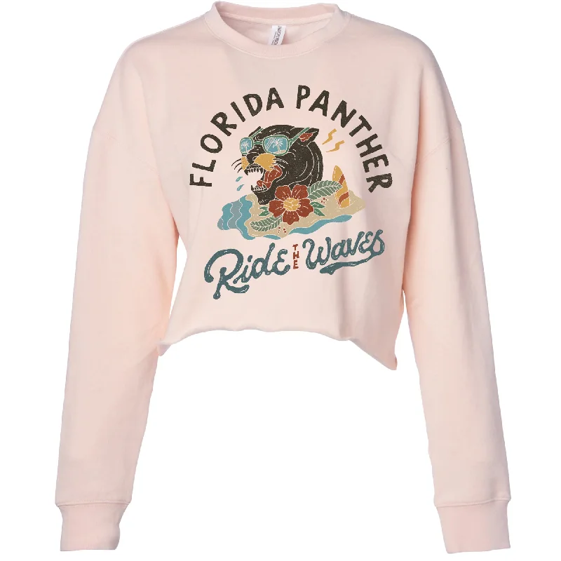 Florida Panther Cropped Sweater Elasticated Padded Insulated