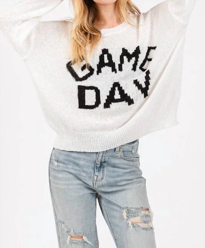 Game Day Sweater In Black/white Lightweight Heavyweight Midweight