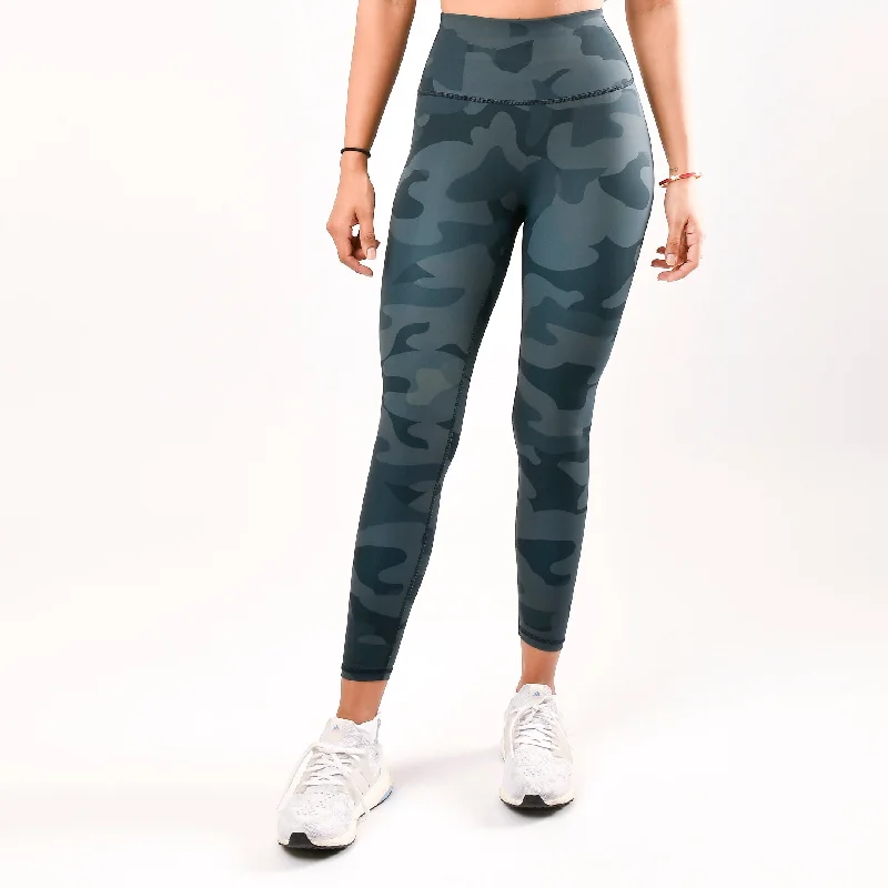 Gunmetal Camo Seamless Leggings Stylish Stretch Print Leggings