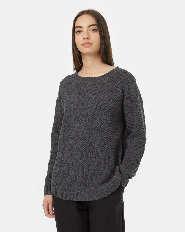 Highline Drop Shoulder Sweater Mesh Blend Leather Blend Suede Blend