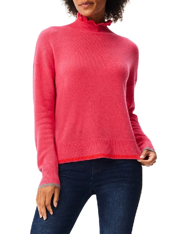 NIC+ZOE Ruffled Up Cashmere Turtleneck Sweater Nylon Fabric Polyester Fabric Spandex Fabric