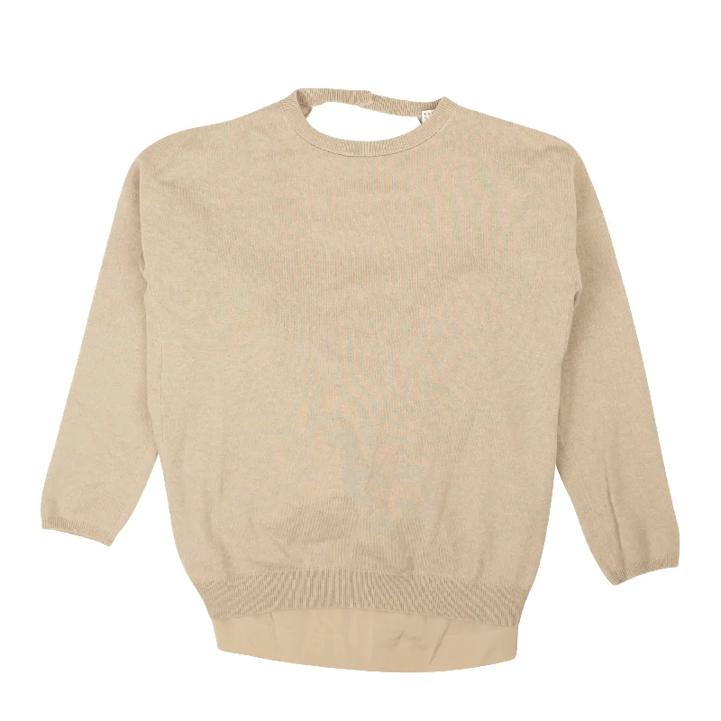 Nut Cashmere Crewneck Thermal Sweater Elegant Classic Vintage