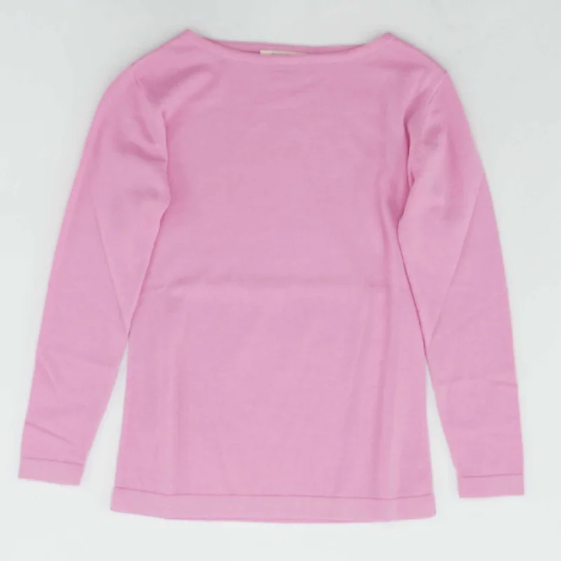 Pink Solid Crewneck Sweater Long Sweater Short Sweater Cropped Sweater