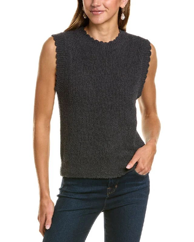 Splendid Morgan Sweater Tank Faux Fur Fabric Real Fur Fabric Shearling Fabric