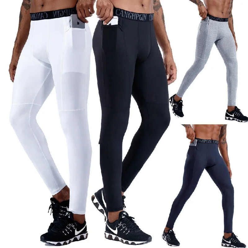 Men's Quick-Drying High Waist Sports Running Leggings Stylish Sweatproof Leggings