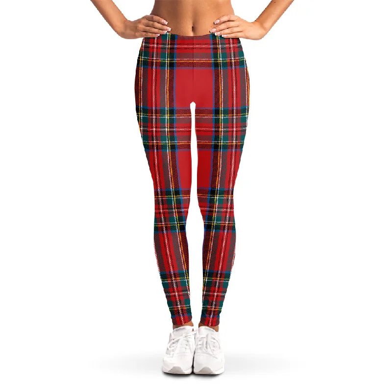 Stewart Tartan Scottish Pattern Print Women's Leggings Comfortable Full-Body Compression Leggings