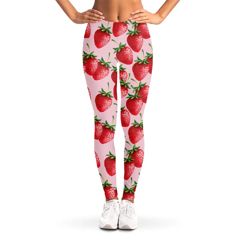 Strawberry Fruit Pattern Print Women's Leggings Stylish Sweat-Proof Leggings