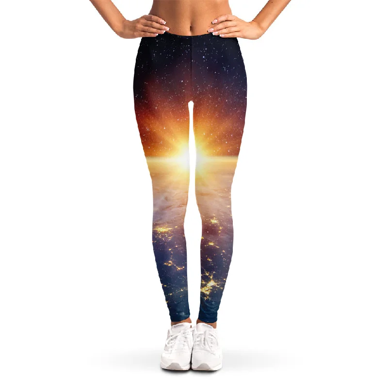 Sunrise Earth Print Women's Leggings Cozy Lounge Pants Leggings